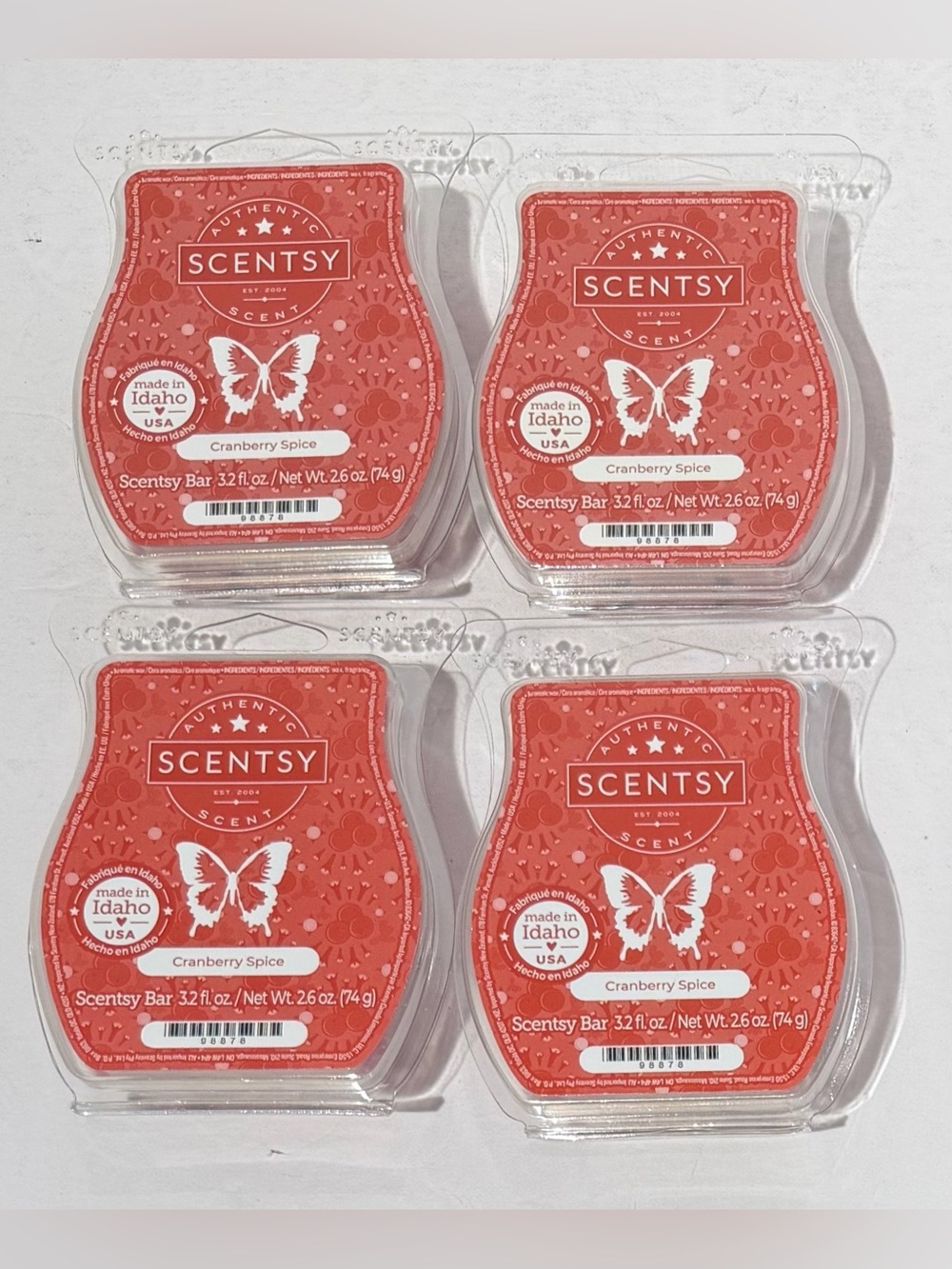 Scentsy Wax Bar Bars Cranberry Spice RARE Lot of 4 - NEW!